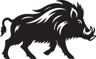 Vector Illustration Design of the silhouette of a wild boar