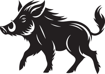 Vector Illustration Design of the silhouette of a wild boar
