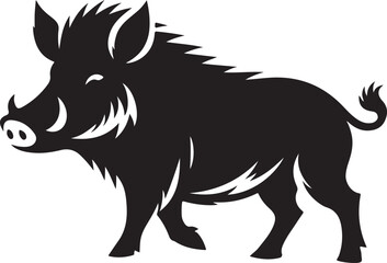 Vector Illustration Design of the silhouette of a wild boar