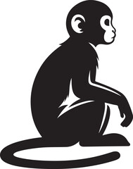 Monkey silhouette vector illustration