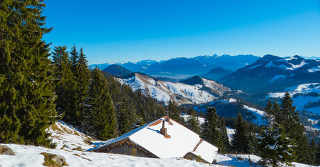Almhütte Wendelstein Winter Schnee
