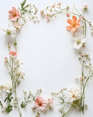 Fototapeta premium Creative 2D Doodle Floral Illustrations Text Space for Versatile Designs, Greeting Cards, Invitations