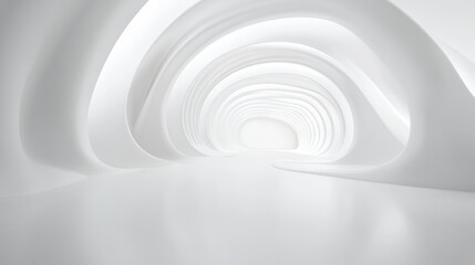Fototapeta premium Abstract White Spiral Tunnel