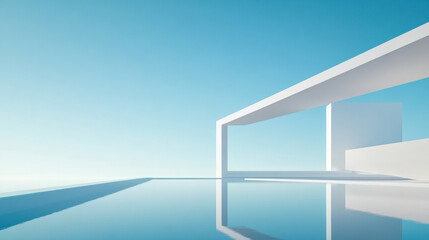 Obraz premium Minimalist Architecture with Infinity Pool