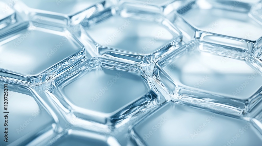 Poster abstract hexagonal glass structure background.