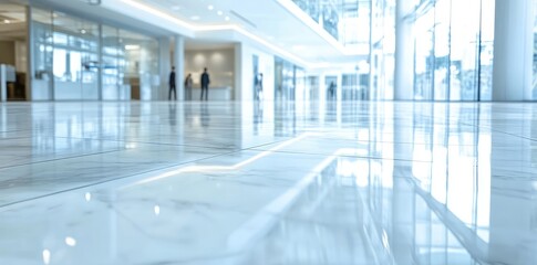 Modern Office Corridor with Gleaming Polished Tiles