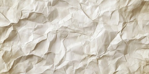 Obraz premium A close-up of crumpled beige paper texture, suitable for backgrounds or design elements.