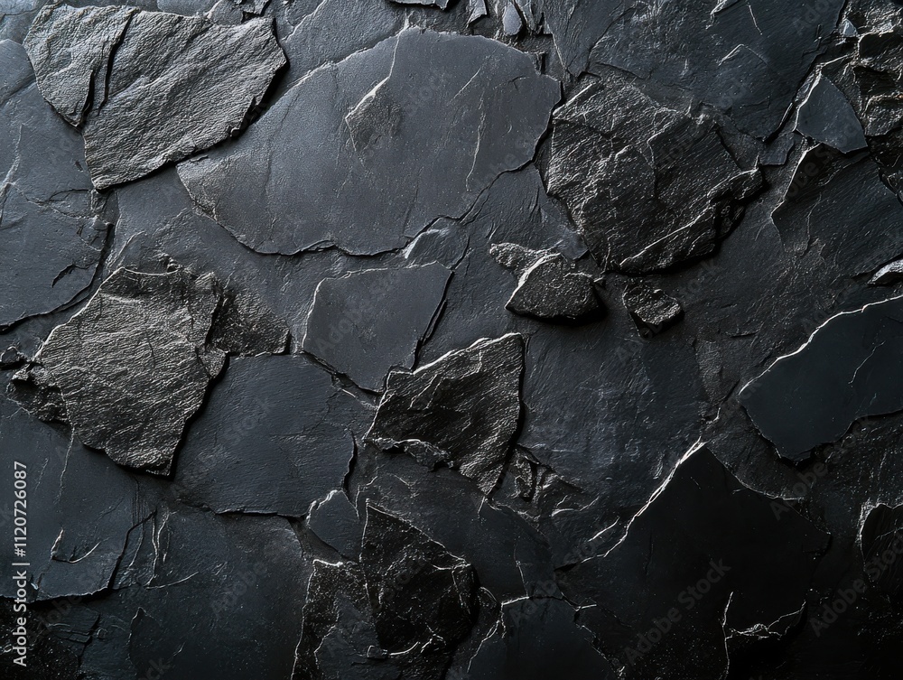 Aufkleber dark slate stone surface with irregular textures and natural patterns perfect for backgrounds, inter