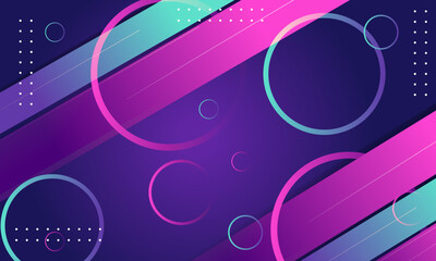 Abstract art features diagonal lines circles and dots in purple pink and blue