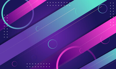 Abstract art features diagonal lines circles and dots in purple pink and blue