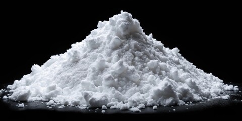 Huge pile of snow isolated on black , winter, snowdrift, cold, white, darkness, frozen, weather, season, snowfall, icy, chill