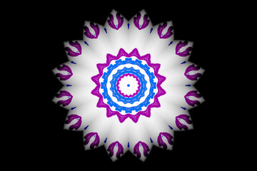 white on black element floral