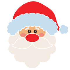 Fototapeta premium Christmas Santa Claus face vector cartoon illustration