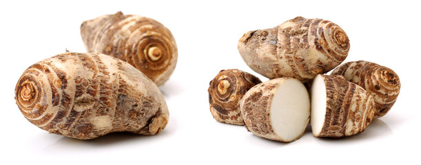 Taro on a white background