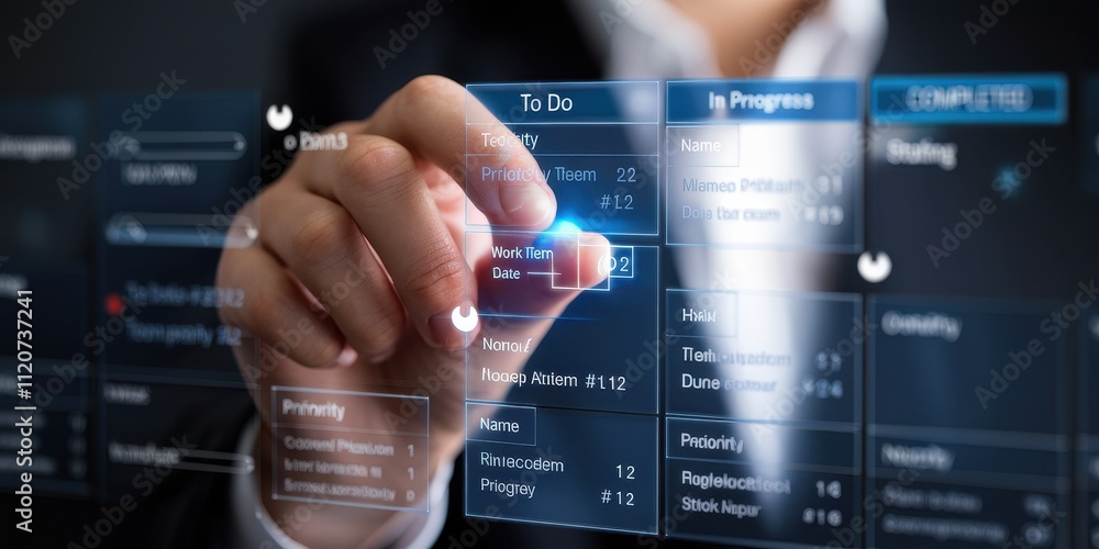 Poster agile project management software dashboard