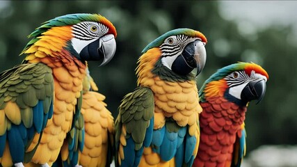 group parrots bird parrot red beak macaw tropical amazon rainforest exoticism scarlet animal feather colours many nature green yellow wild blue tree park forest wildlife bright beautiful beauty
