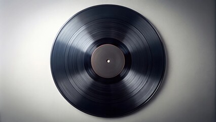 Fototapeta premium Old black vinyl record cover, vintage, retro, music, album, classic, antique, nostalgia, grunge, texture, aged, disc
