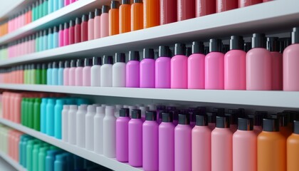 Fototapeta premium Contemporary Retail Vibrant Product Displays and Merchandising