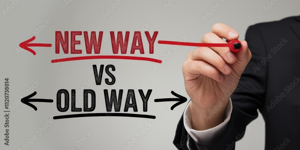 Poster new way vs old way - choosing the right path forward