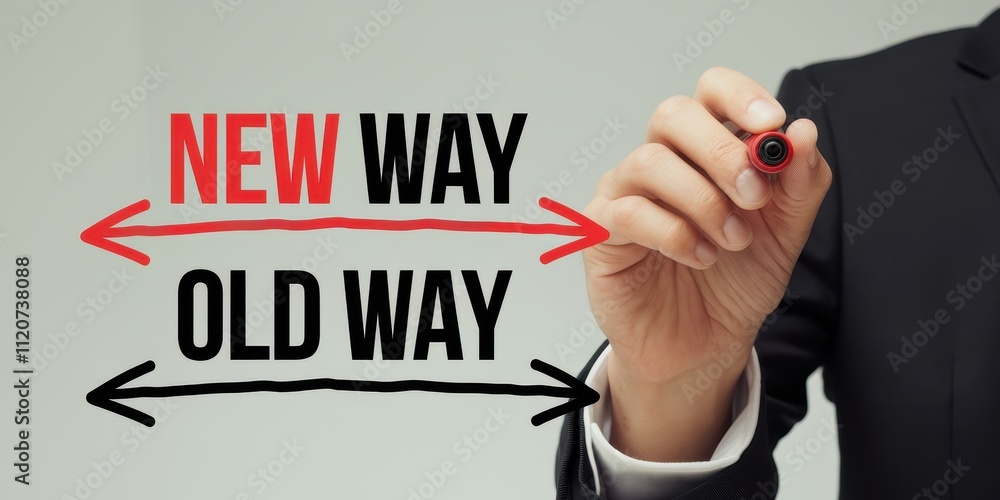 Poster choosing the new way over the old way: navigating change and innovation