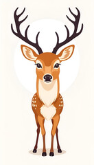 illustration art  deer isolated on white background 