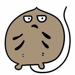 illustration of cartoon stingray on white background