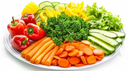 Ultra-realistic and finely detailed photo of a colorful vegetable platter
