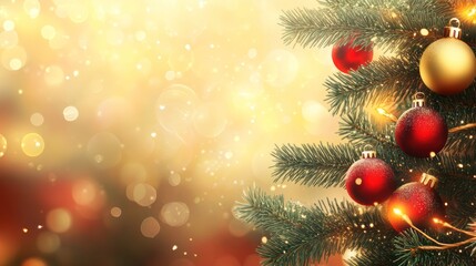 Christmas banner with copy space and sparkles for greeting card