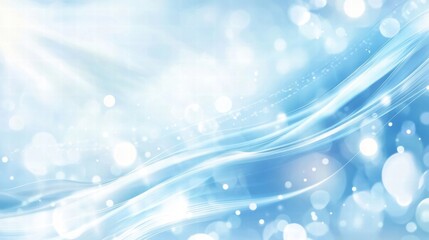 Blue Abstract Background with Light Bokeh