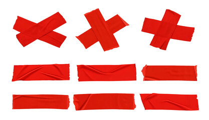 Pieces of red duct tape