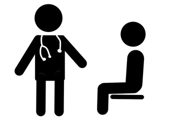 患者と医者のピクトグラム