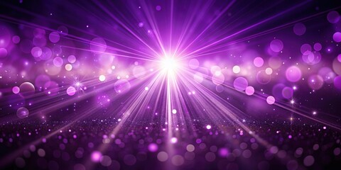 Obraz premium Purple light beams shining through a dark background with a bokeh effect , purple, light beams, bokeh, abstract, vibrant
