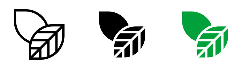 Plant leaf icon set. Green leaf. Ecology and nature concept. Vector illustration