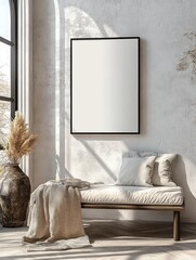 Minimalist Frame Mockup Blank Picture Frame Scandinavian Interior Design Natural Light