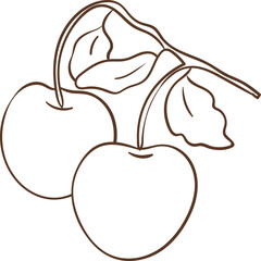 Vintage Coquette Cherry Illustration