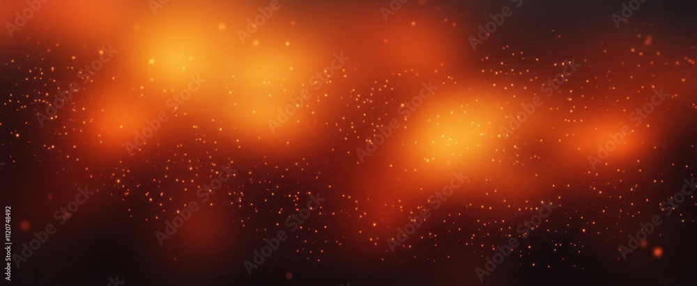 Poster orange brown abstract background with soft bokeh light and depth for design and wallpaper
