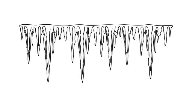 Icicles Continuous line draw Full length single line animation