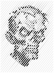halftone dot mosaic line icon.