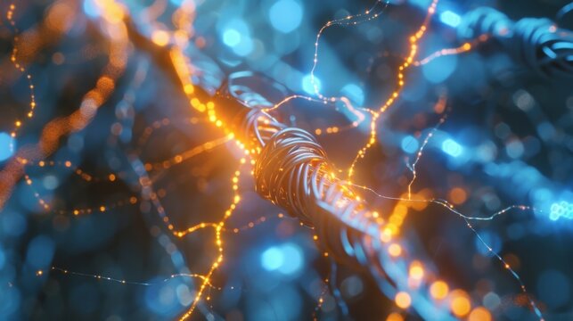 A closeup of a lightning rods metal filaments mirroring the interconnected network of transactions and data within blockchain