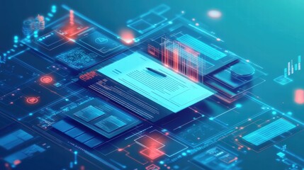 Obraz premium Digital Technology Data Processing Concept