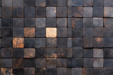 Vintage Geometric Mosaic Tile Wall Texture Background
