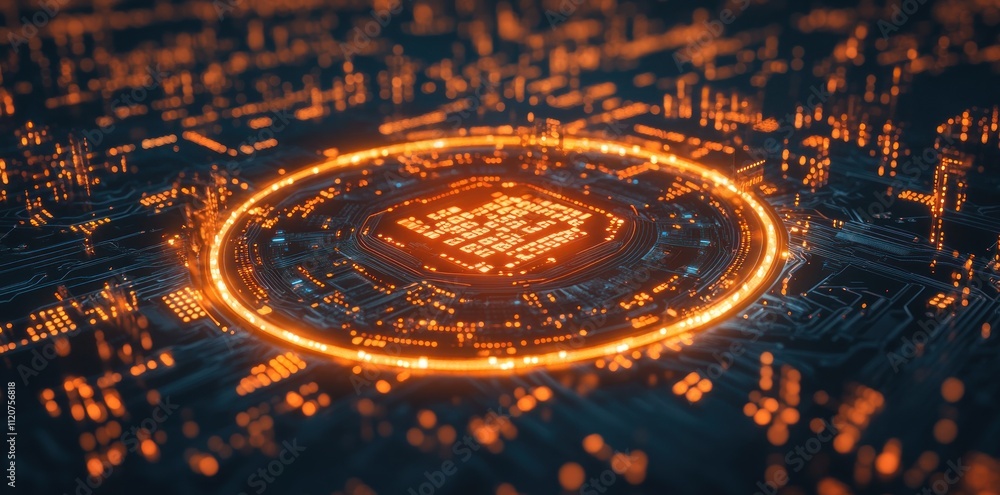 Poster abstract representation of a digital circuit.