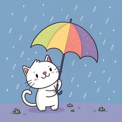 cat under umbrella