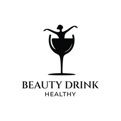 Beauty Drink Healthy Logo Simple Luxury.