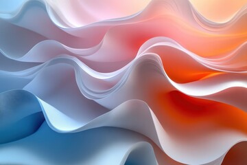 Obraz premium Abstract Paper Layers in Pastel Colors with Curved Shapes and Gentle Shadows