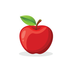 Apple fruit isolated flat vector illustration on white background.