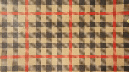 Rustic Brown and Red Plaid Pattern Background Texture