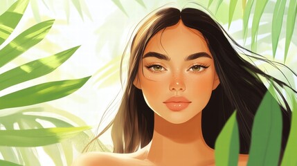 Fototapeta premium Sun-Kissed Beauty in Tropical Paradise