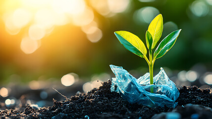 Various recycling and waste disposal activities and green space, loving the world, a green world for a friendly environment