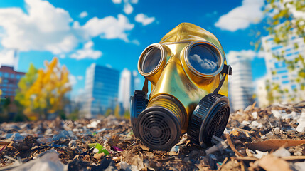 Various recycling and waste disposal activities and green space, loving the world, a green world for a friendly environment